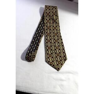 Vintage Tommy Hilfiger 4 X 56" Silk Necktie, Burgundy/Green/Gold, Made in USA